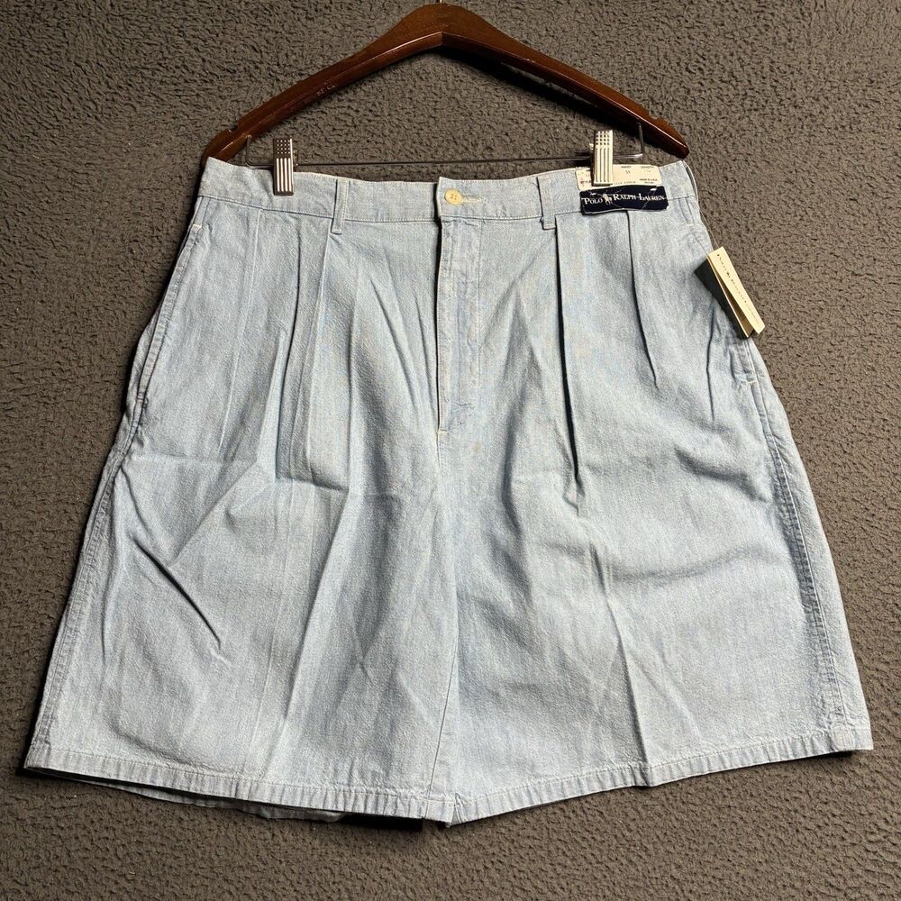 Vintage Polo Ralph Lauren Tyler Shorts Pleated Men 34 Lightweight Beach USA Made